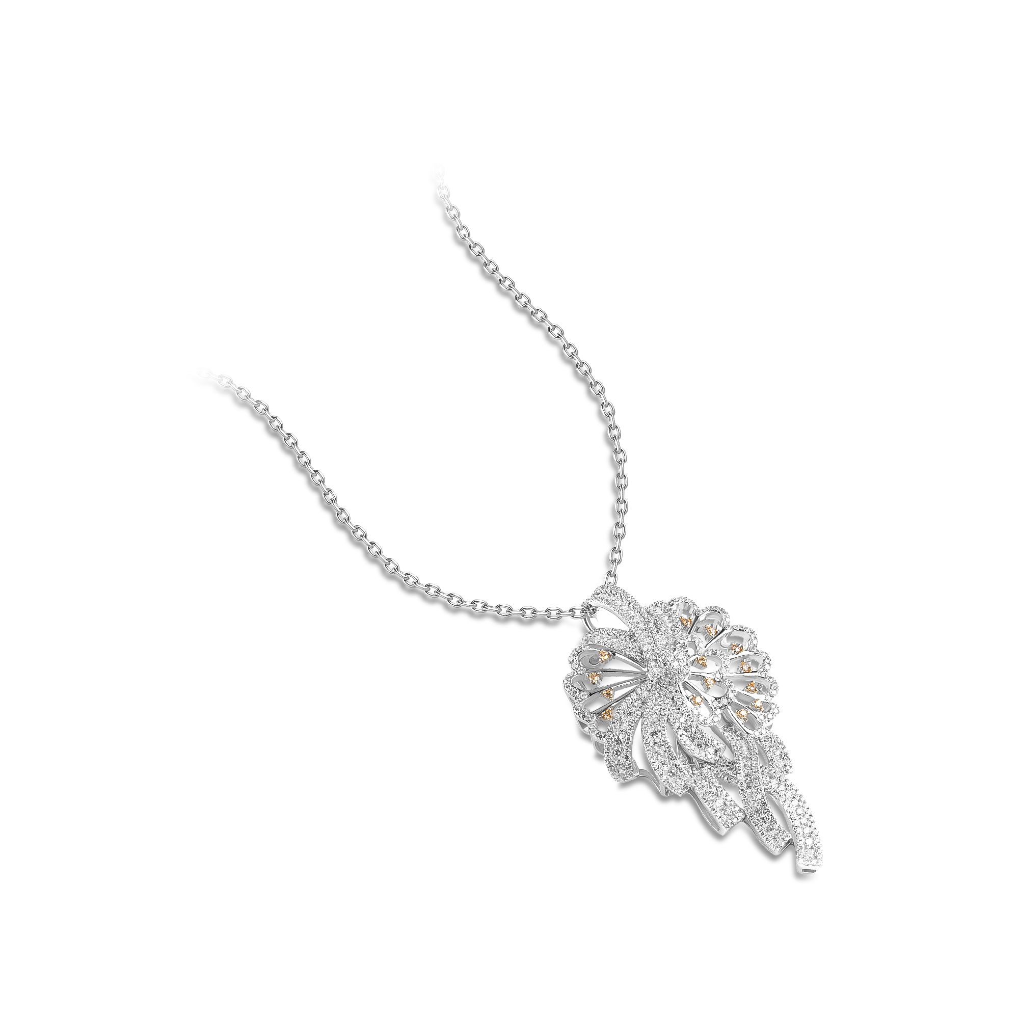 floral bow pendant