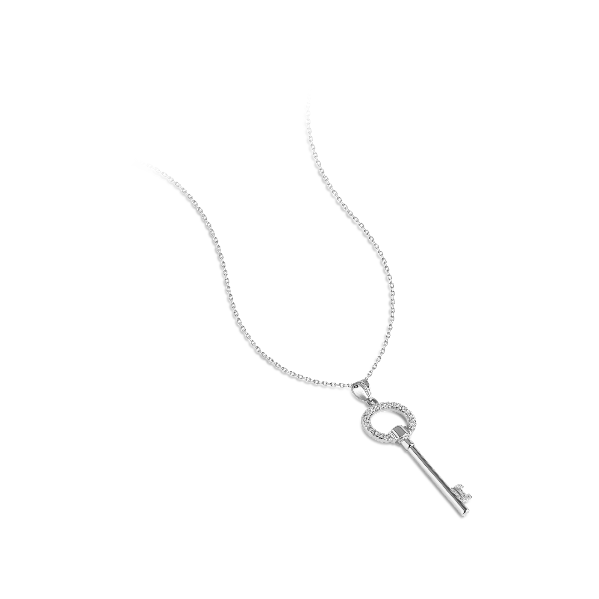 silver key pendant